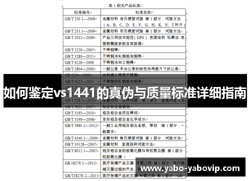 如何鉴定vs1441的真伪与质量标准详细指南